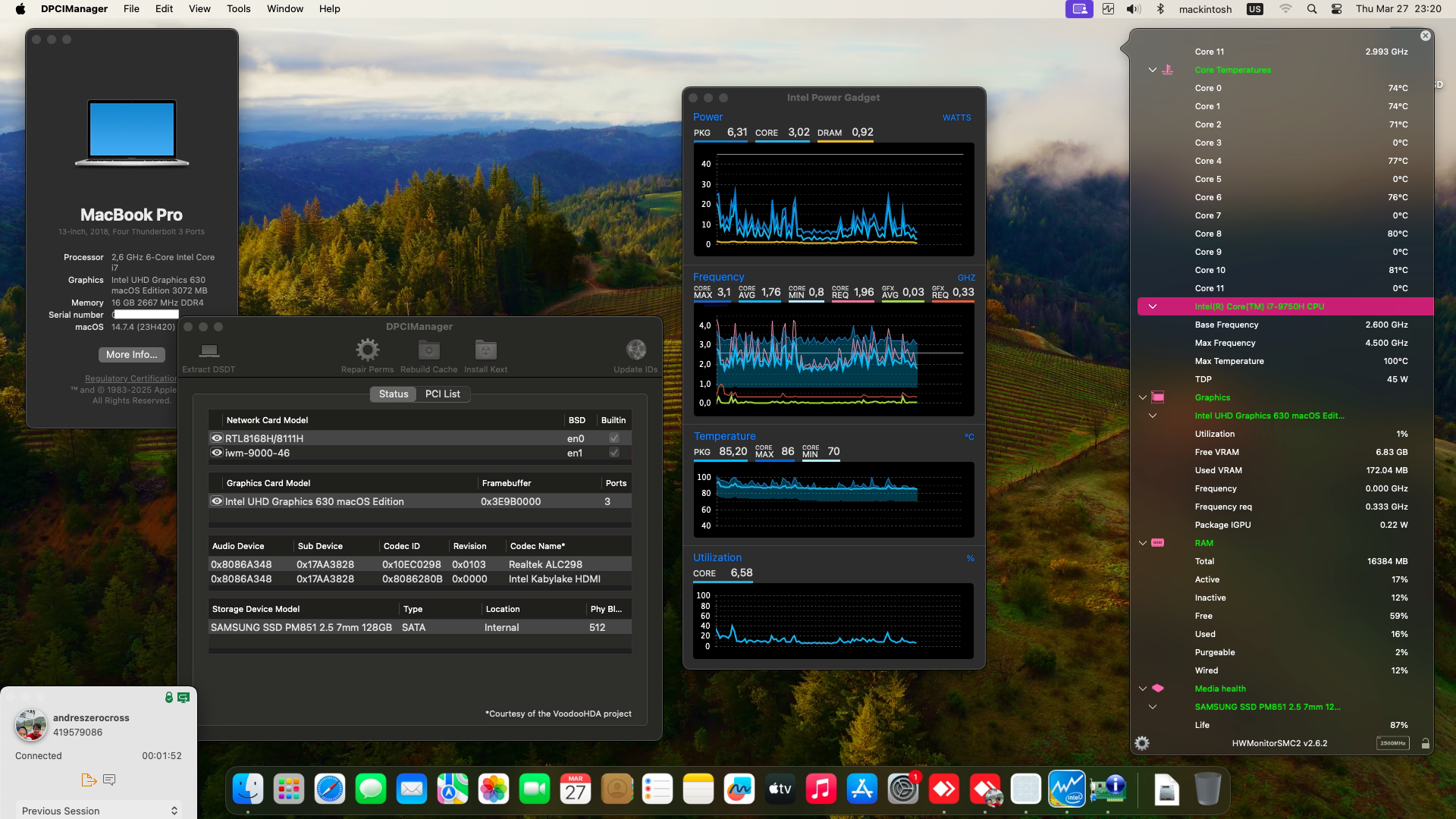 Success Hackintosh macOS Sonoma 14.7.4 Build 23H420 in Lenovo Legion Y740-17IRHG